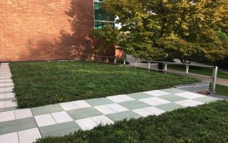 White and green RoofStone pavers at Michigan State University green roof